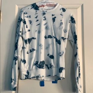 Blue and white long sleeve sweater